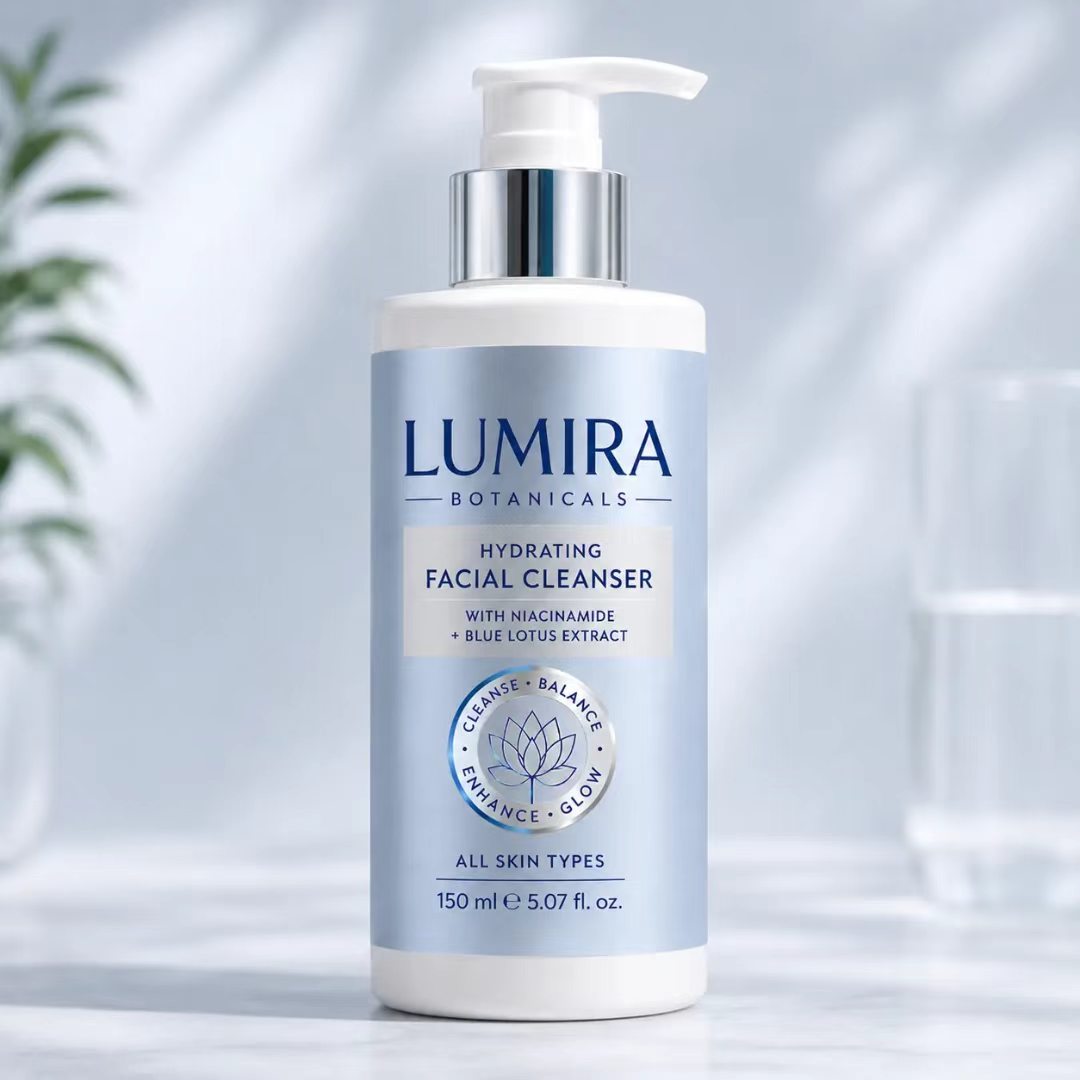 Luxury Skincare Cleanser - Luksusowa, niestandardowa, niebiesko-srebrna foliowa etykieta BOPP