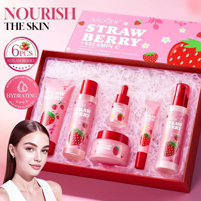 Luxury Skincare Gift Set - Luksusowy zestaw do pielęgnacji twarzy Strawberry