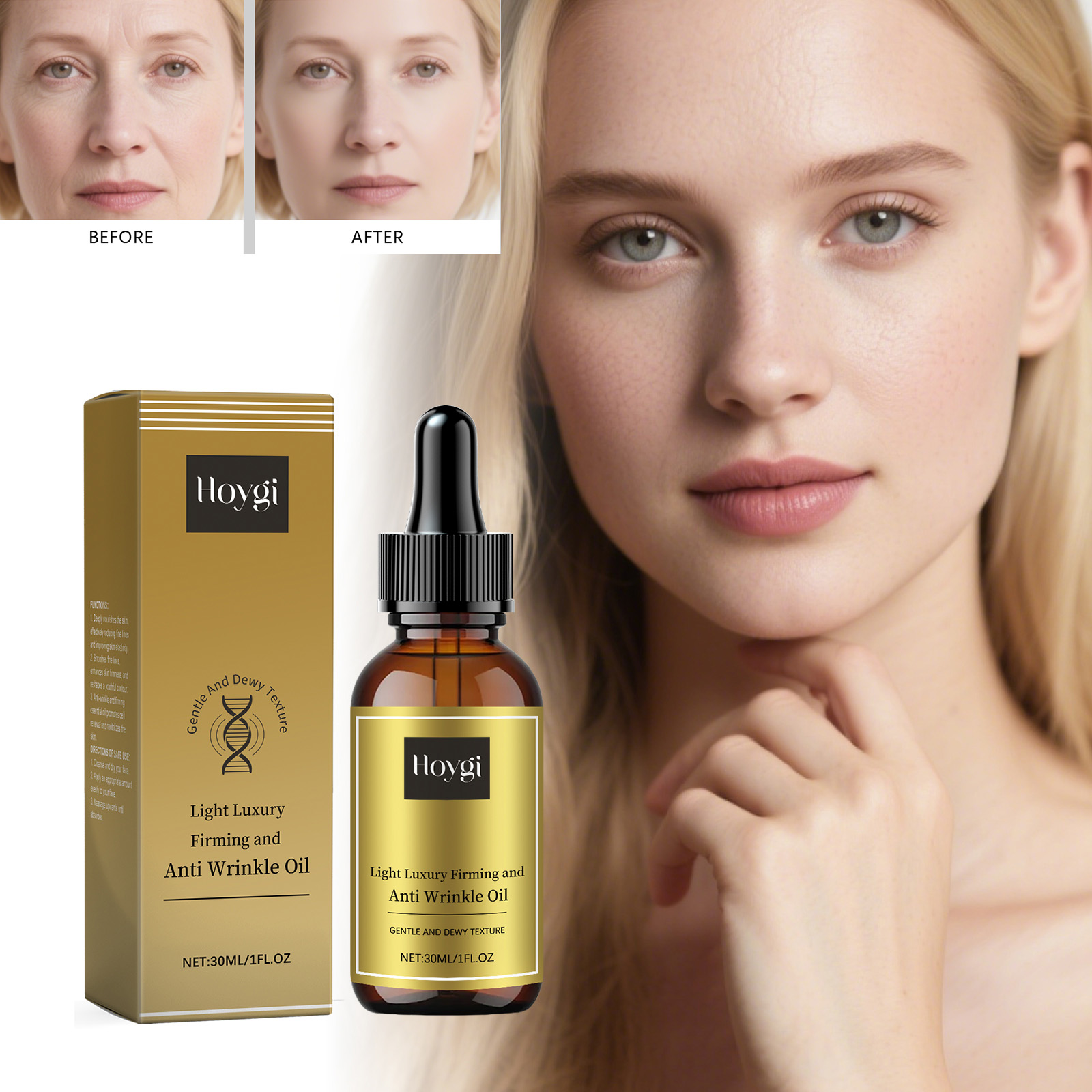 Luxury Skincare Aesthetic - Olejek do pielęgnacji twarzy ujędrniający, liftingujący,
